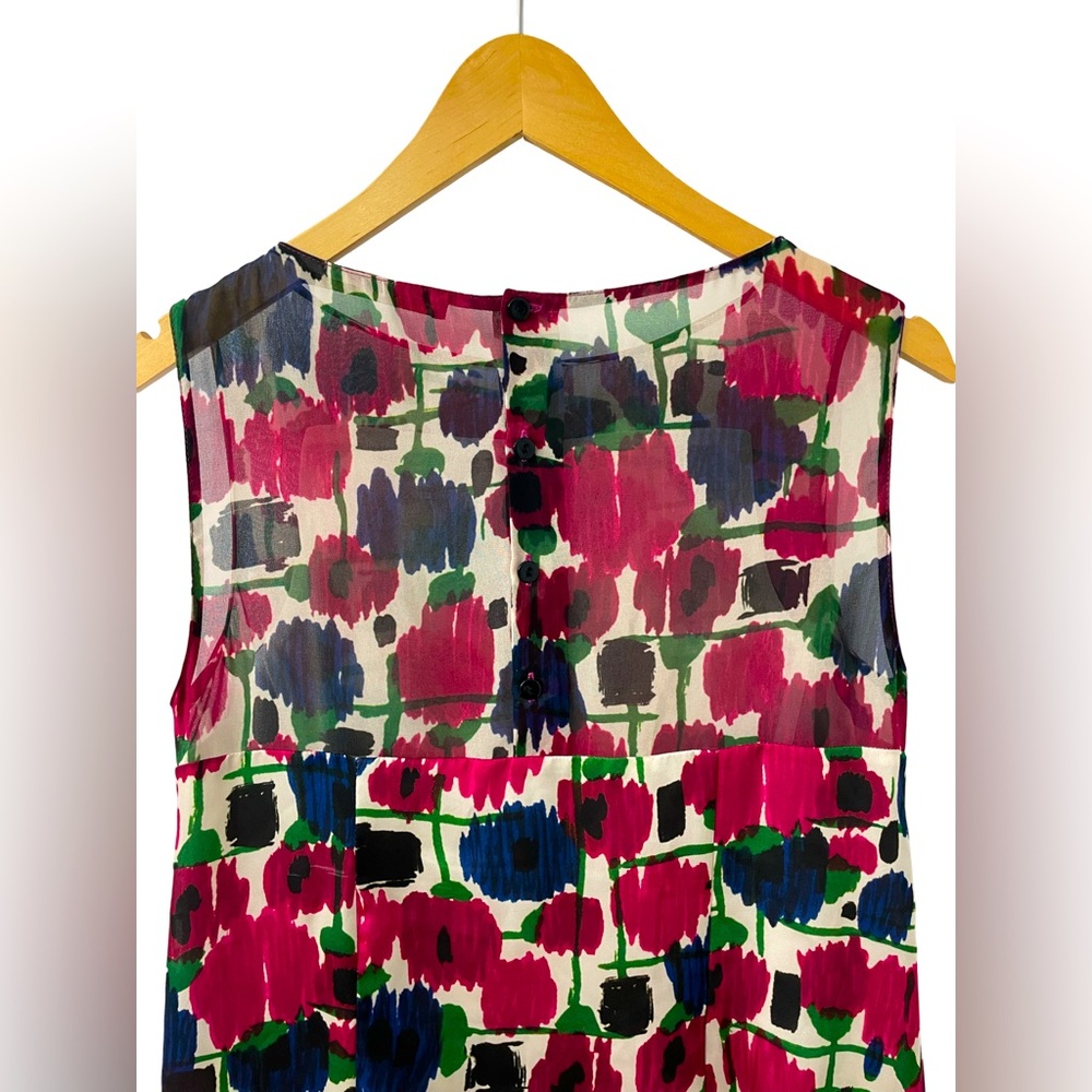 [m] ZARA Dress floral sheer vibrant Sleeveless - Picture 7 of 7